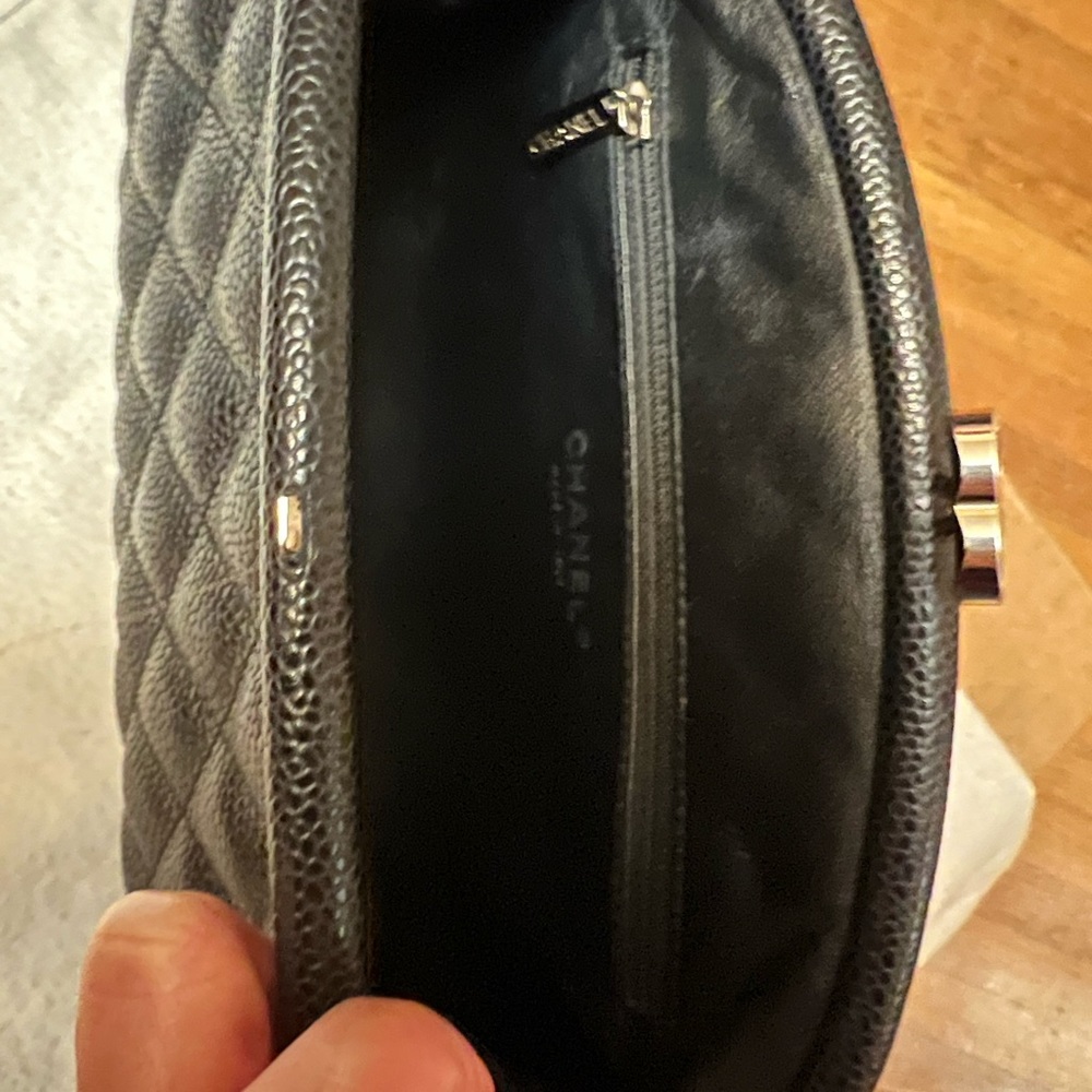 Black Quilted Caviar Leather Timeless Clutch Bag-sold elsewhere - Picture 7 of 14